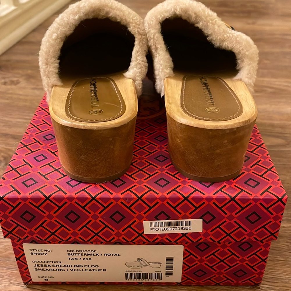 Tory Burch Shearling Clogs size 8